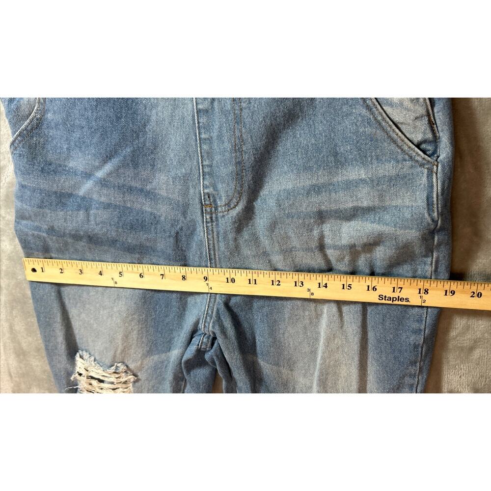 Misslook Jeans Bib Overalls Womens M Distressed Boho Grunge Casual USA - Picture 9 of 11